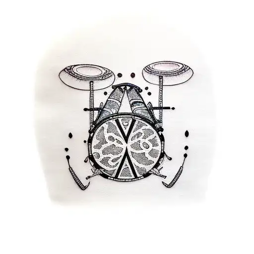 Drum set tattoo design idea