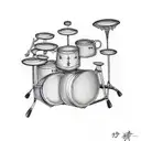 Drum set tattoo design idea
