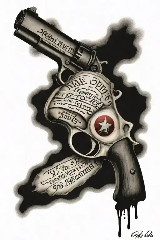 2nd amendment tattoo with We The People text at the top tattoo design idea