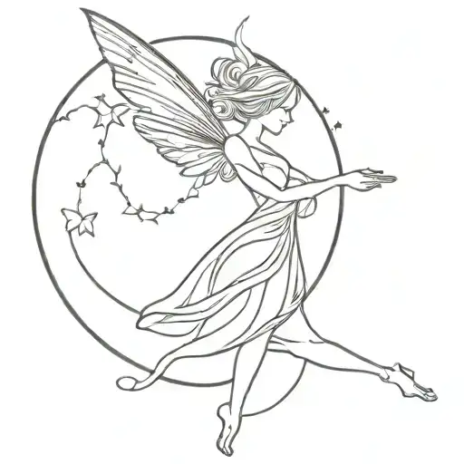 magic fairy tattoo design idea