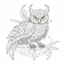 magical animal with eyes and wings without a body with mysterious eyes tattoo design idea