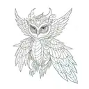 magical animal with eyes and wings without a body with mysterious eyes tattoo design idea
