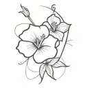 stingray with hibiscus inside tattoo design idea