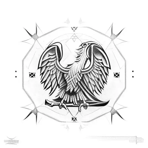 albanian eagle with skanderbeg tattoo design idea