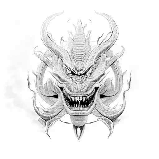face of shenron tattoo design idea
