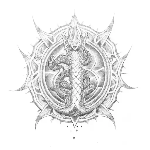 evil shenron tattoo design idea