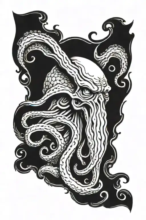 cthulhu head tattoo design idea