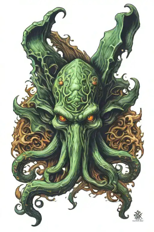 cthulhu head tattoo design idea