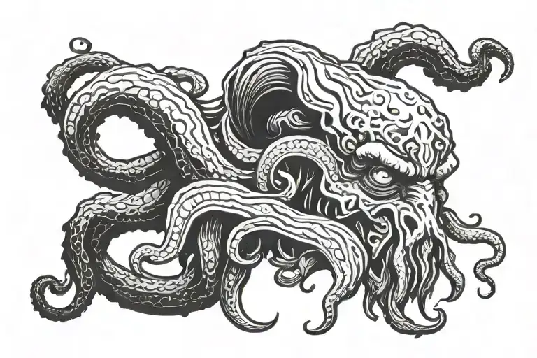 cthulhu head tattoo design idea