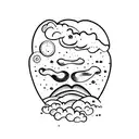 cloud-shaped head tattoo design idea