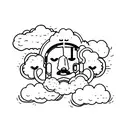 cloud-shaped head tattoo design idea