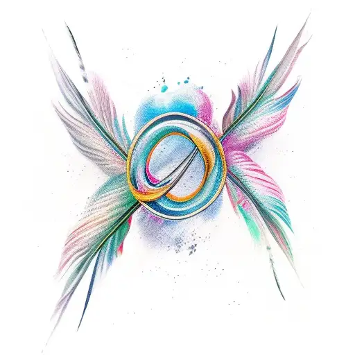 motherhood infinity feather courage force tattoo design idea