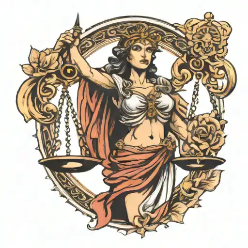 lady justice tattoo design idea