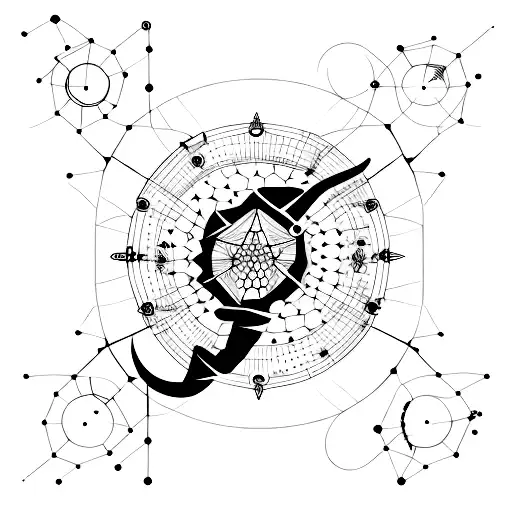 Scorpio constellation with a telescope tattoo design idea