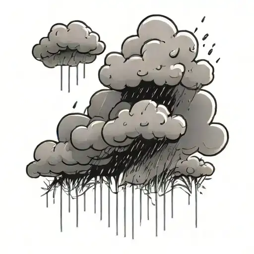 a small rain cloud (above) raining on patch of grass on the ground  tattoo design idea
