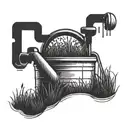 watering grass with pail  or rain cloud tattoo design idea