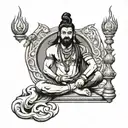 mahadev sitting in kailash tattoo design idea