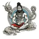 mahadev sitting in kailash tattoo design idea
