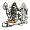 mahadev sitting in kailash tattoo design idea