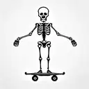 skeleton on a skateboard drinking tattoo design idea