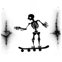 skeleton on a skateboard drinking tattoo design idea