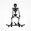 skeleton on a skateboard drinking tattoo design idea