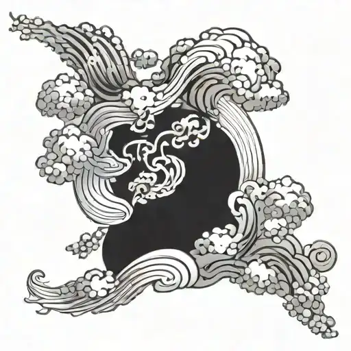 Japanese clouds swirling tattoo design idea