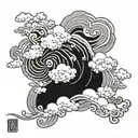 Japanese clouds swirling tattoo design idea