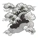 Japanese clouds swirling tattoo design idea