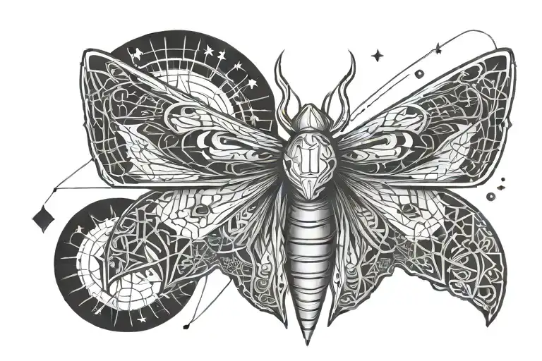 Moth and Moon Knight tattoo design idea