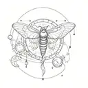 moth and moon phases tattoo design idea