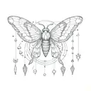 moth and moon phases tattoo design idea