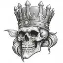 king skull tattoo design idea