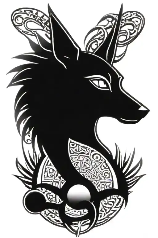 Anubis /eye of ra eye ankh tattoo design idea