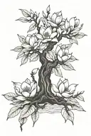 magnolia tree tattoo design idea