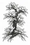 magnolia tree tattoo design idea