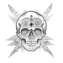 Skull aztec on the hand tattoo design idea