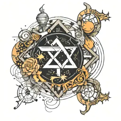 God is thinking about math formulas forming the shape tattoo design idea