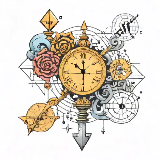 God is thinking about math formulas flowing tattoo design idea