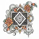 God is thinking about math formulas forming the shape tattoo design idea