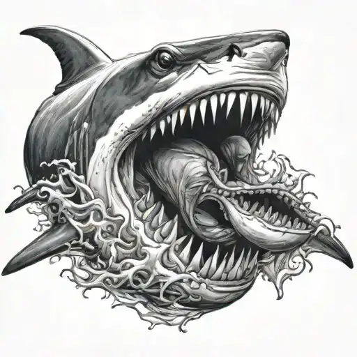 just shark mouth open tattoo design idea