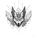 crow wolf  tattoo design idea