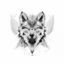 crow wolf  tattoo design idea