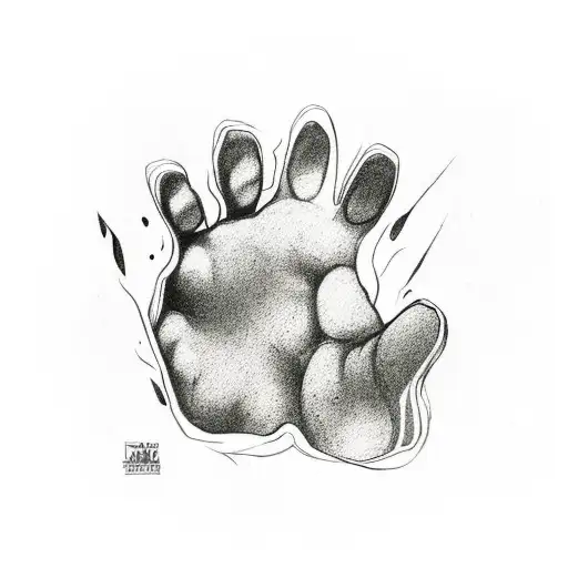 a dog paw with the name "Jax" inside  tattoo design idea