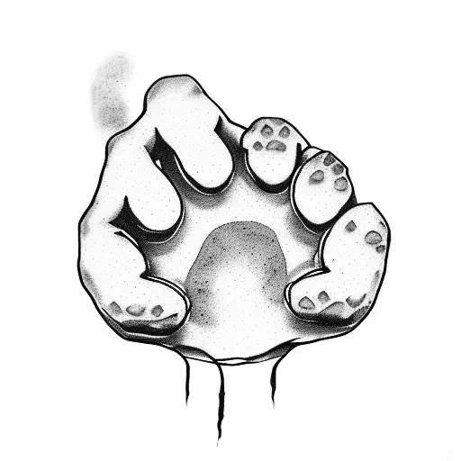 a dog paw with the text "jax"  tattoo design idea