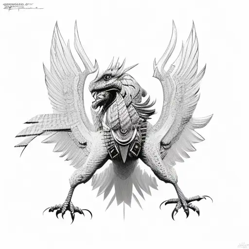 griffin hunting tattoo design idea