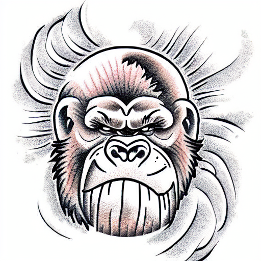 angry gorilla tattoo design idea