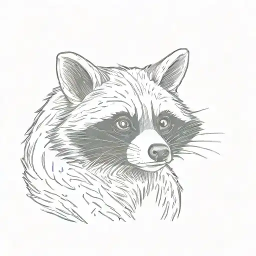raccoon with finger guns tattoo design idea