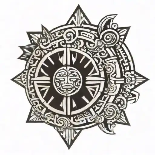 mayan aztec calendar tattoo design idea
