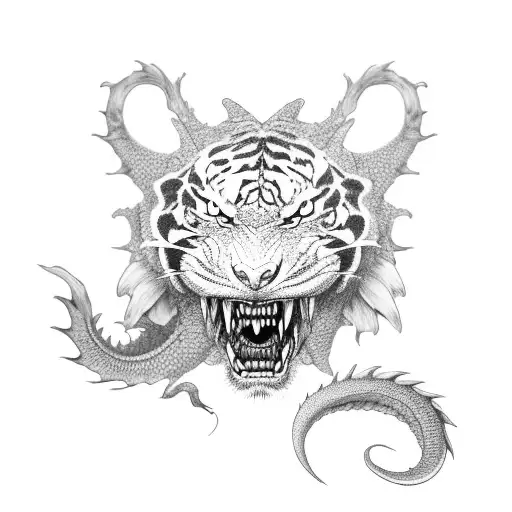 Dragon and tiger tattoo design idea